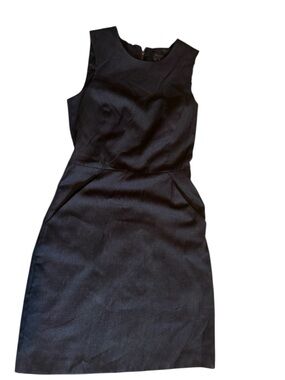 Theory Colete Shift Dress Sleeveless Pockets Black Sz 4